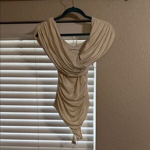 Abercrombie & Fitch Beige Draped Blouse